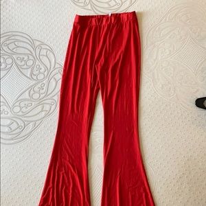 Red sheer pants / swim suit cover pants